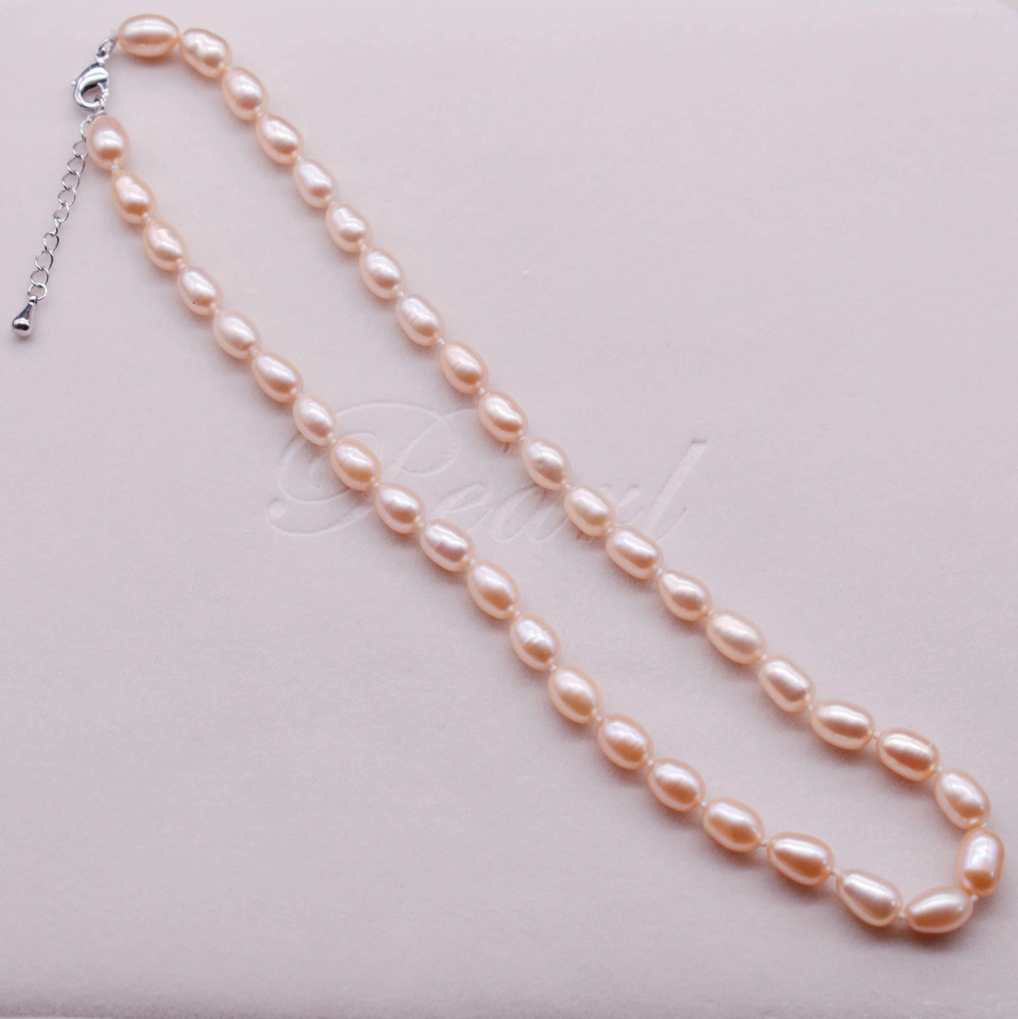 Classic Freshwater Pearl Necklace 8mm Rice - Akuna Pearls