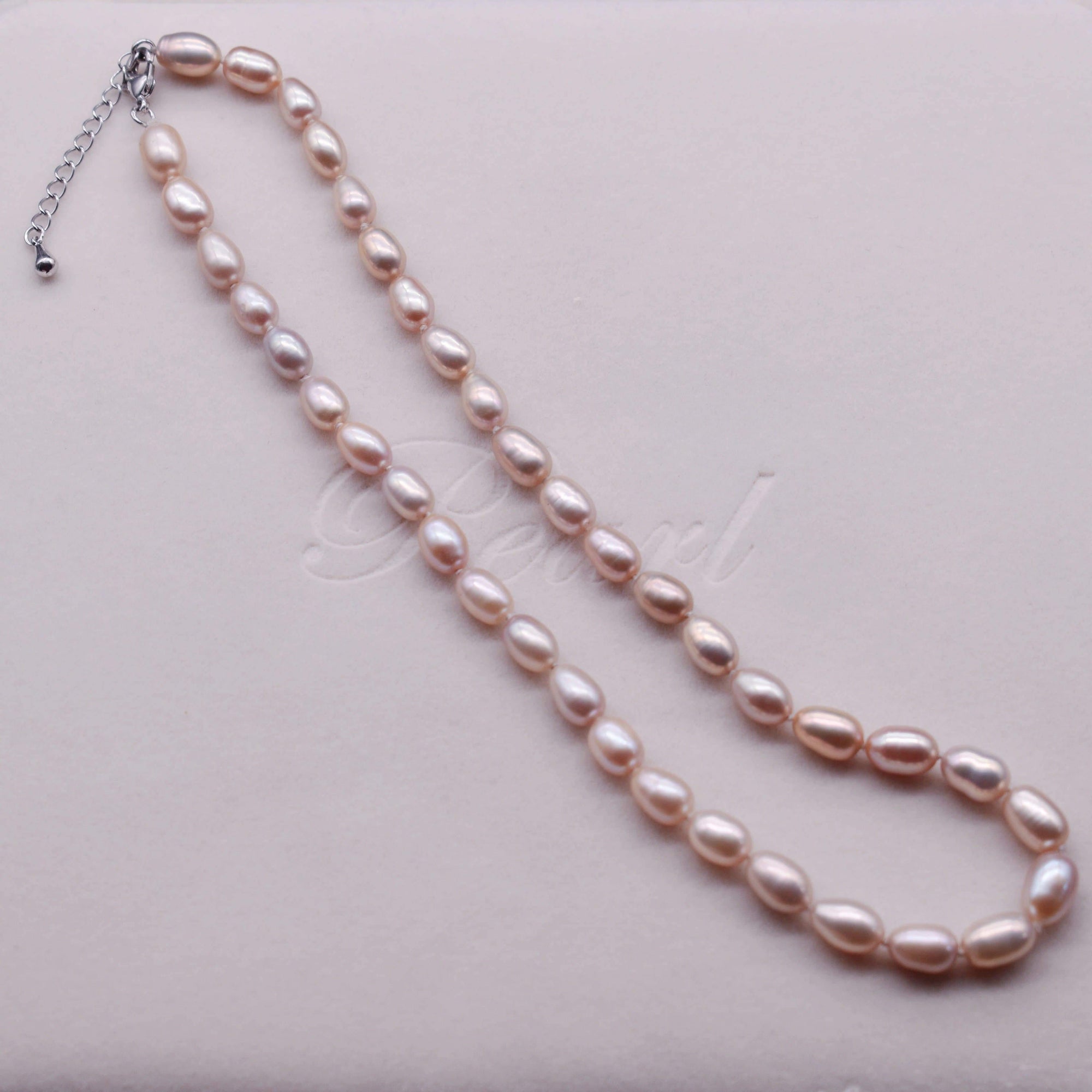 Classic Freshwater Pearl Necklace 8mm Rice - Akuna Pearls