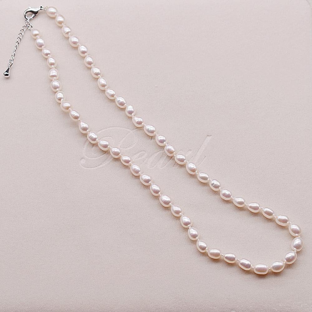 Classic Freshwater Pearl Necklace 6mm Rice