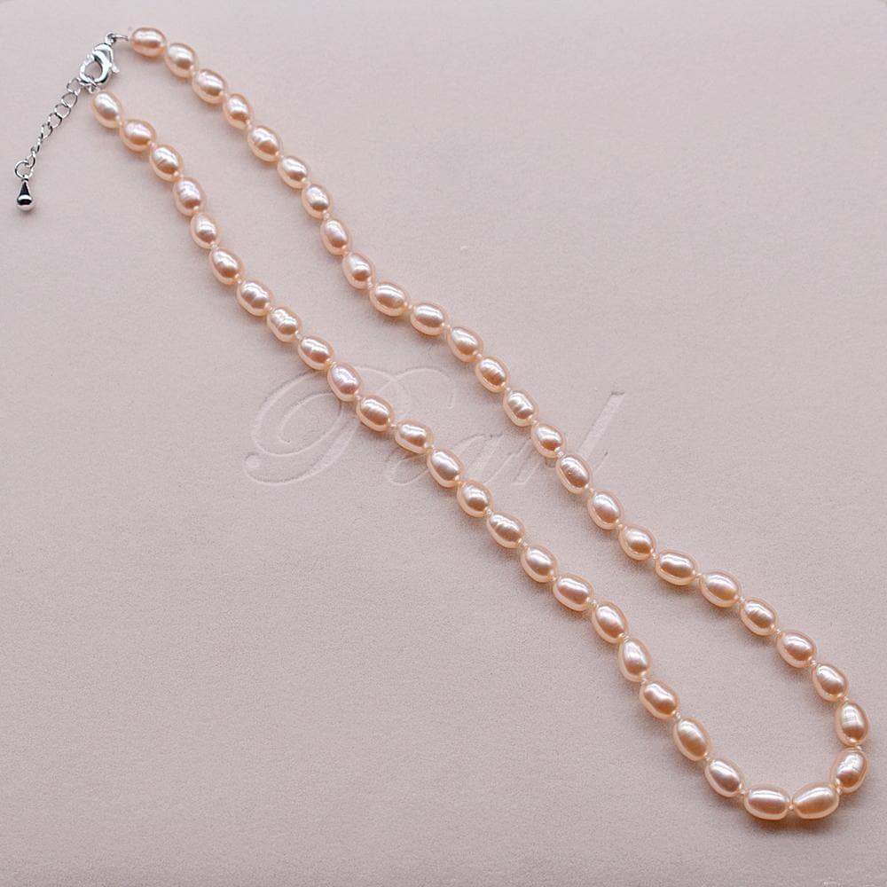 Classic Freshwater Pearl Necklace 6mm Rice - Akuna Pearls