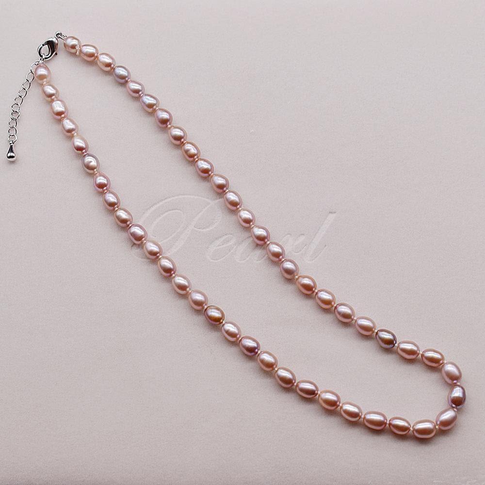 Classic Freshwater Pearl Necklace 6mm Rice - Akuna Pearls