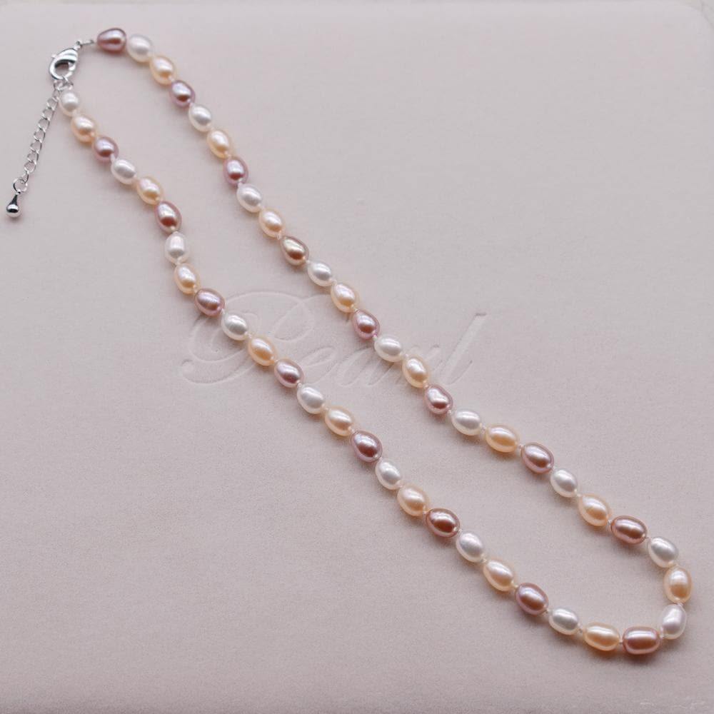 Classic Freshwater Pearl Necklace 6mm Rice - Akuna Pearls