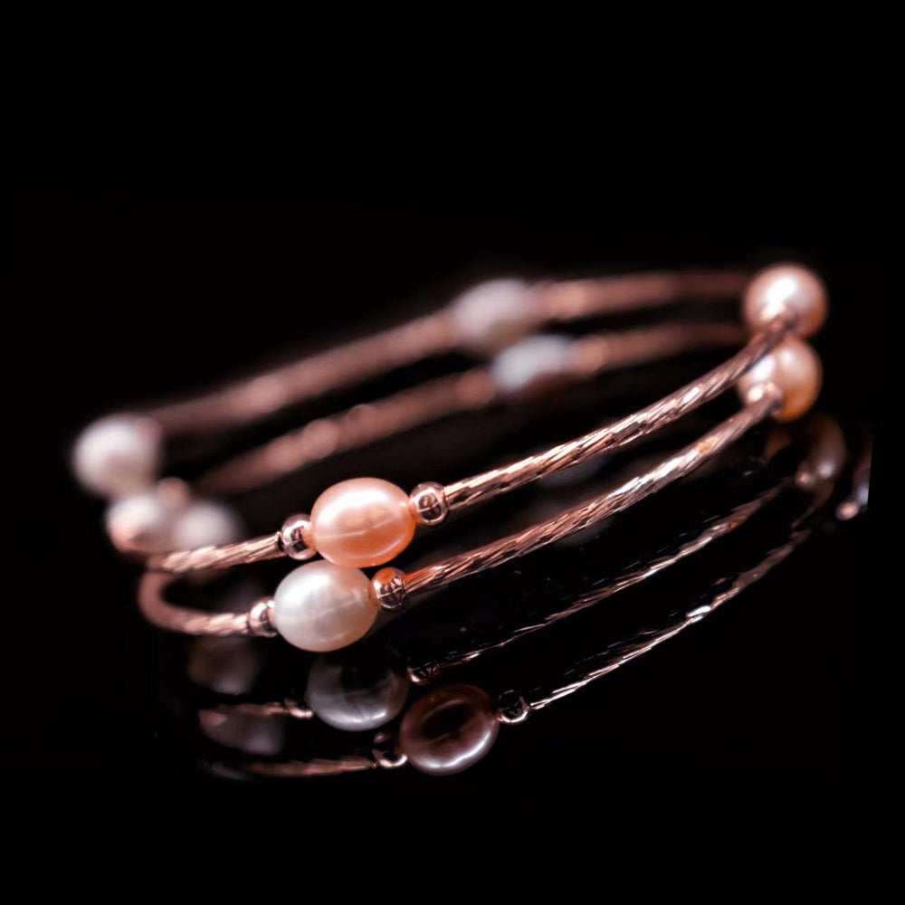 Freshwater Pearl Elastic Stretch Bracelet - Riley - Akuna Pearls