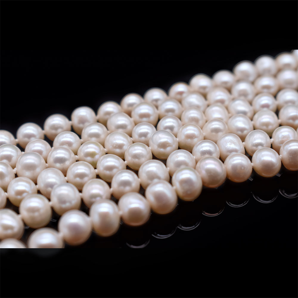 Classic Freshwater Pearl Triple-Strand Necklace - Elizabeth - Akuna Pearls