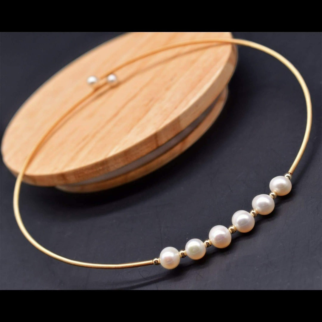 Freshwater Pearl Open Choker Necklace - Rowen - Akuna Pearls