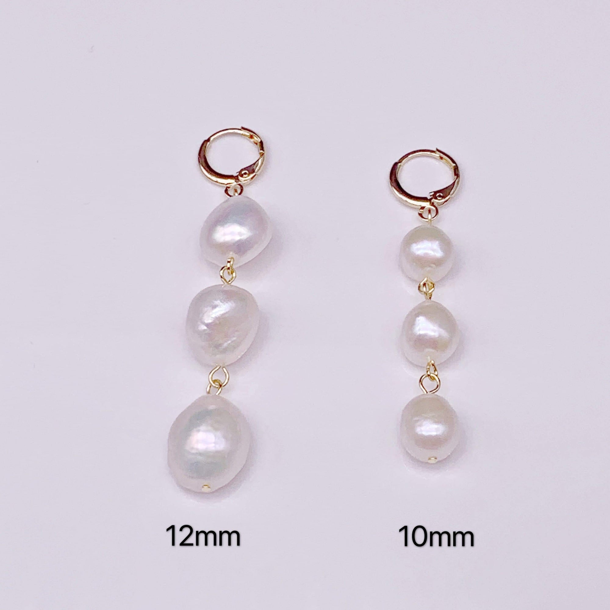 Baroque Pearl Hoop Earrings - Valentina - Akuna Pearls